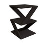 Hanah Home Mesa Auxiliar Albeni - Black, Tablero de Partículas Recubierto de Melamina, Múltiples Estantes, Color Negro